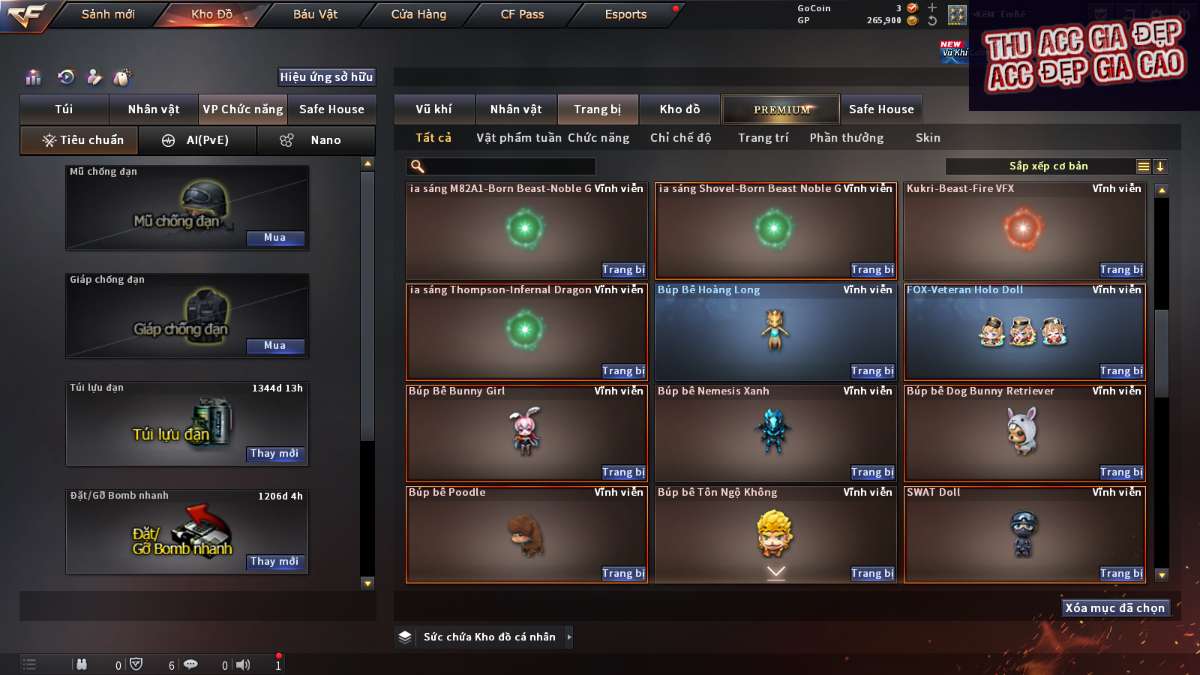 shop acc cf uy tin gia re